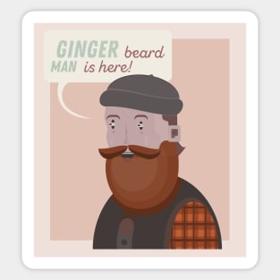 Beard man who has ginger beard Sticker